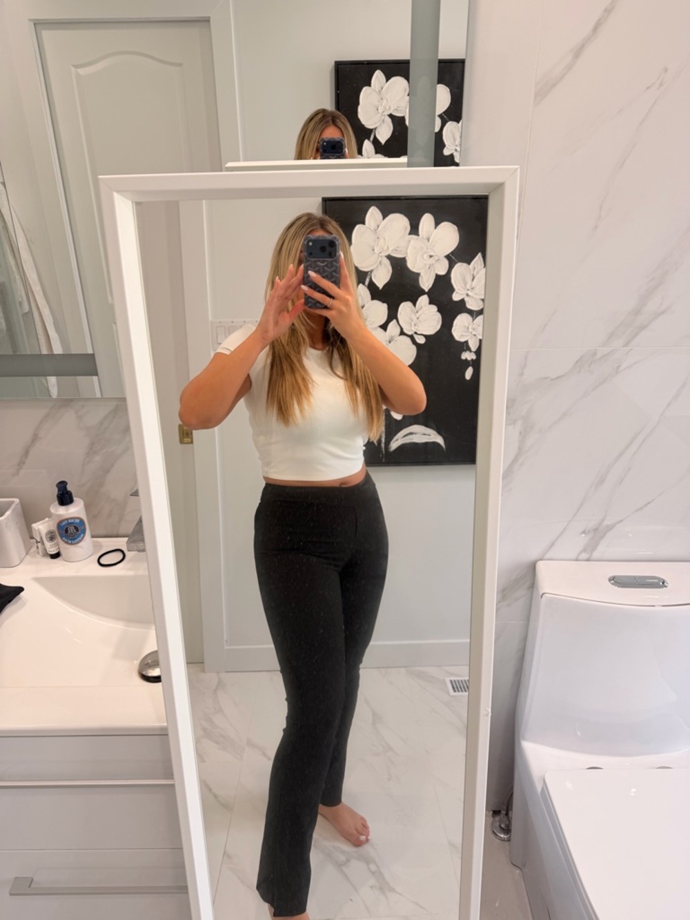 George Black High-Waist Straight-Leg Trousers